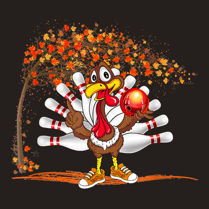 Turkey Playing Bowling Thanksgiving Turkey Tail Bowling T Shirt Tank Top | Artistshot