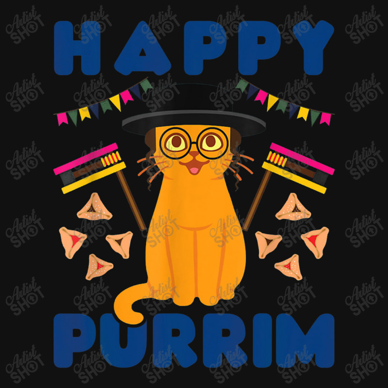 Happy Purrim Purim Funny Esther Cat Jewish Portrait Canvas Print | Artistshot