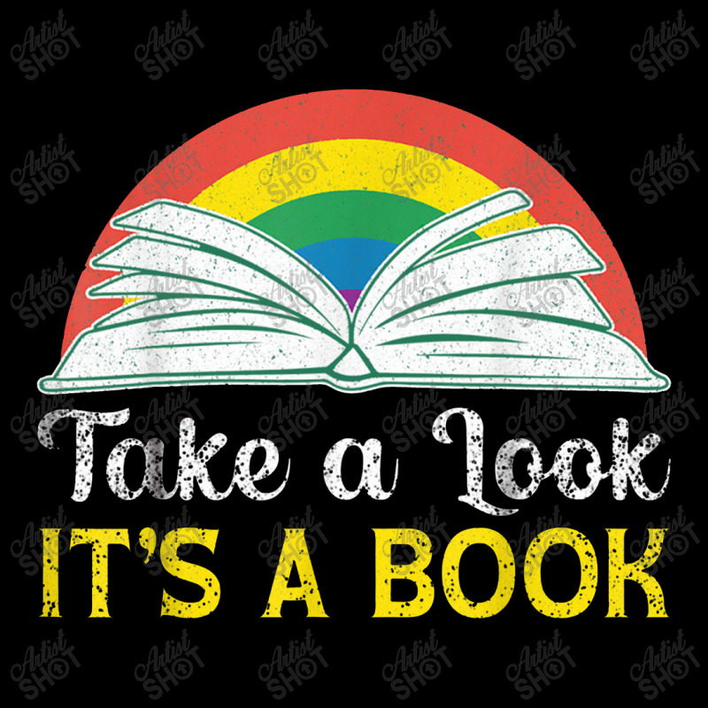 Take A Look It's In A Book Retro Rainbow Bookworms Reading Pocket T-Shirt by akinowiaya | Artistshot