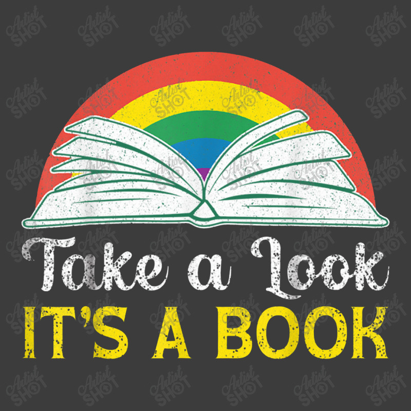 Take A Look It's In A Book Retro Rainbow Bookworms Reading Men's Polo Shirt by akinowiaya | Artistshot