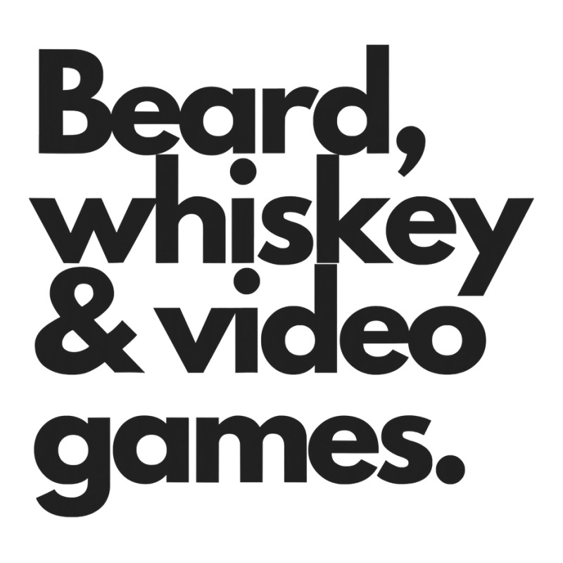 Beard, Whiskey & Video Games   Manly Whiskey Drinker Sticker | Artistshot