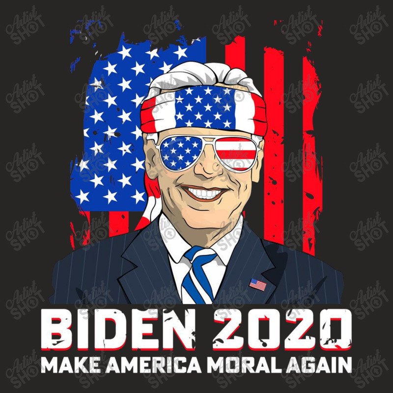 Biden 2020 Make America Moral Again Ladies Fitted T-Shirt by kakashop | Artistshot