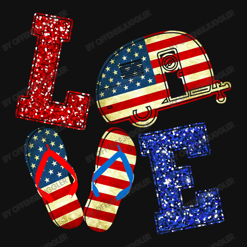 Camp Camping Loveusa Flag Flip Flop Camper Usa Flag Patriotcamper Camp Pin-back Button | Artistshot