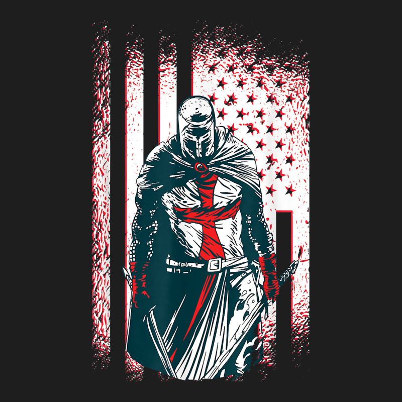 Jesus Crusader Warrior, Vintage American Flag Knight Templar T Shirt Classic T-shirt | Artistshot