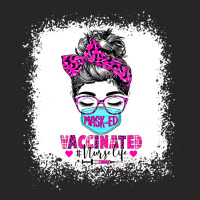 Masked And Vaccinated Nurse Life Messy Bun Registered Nurse T Shirt Ladies Fitted T-shirt | Artistshot