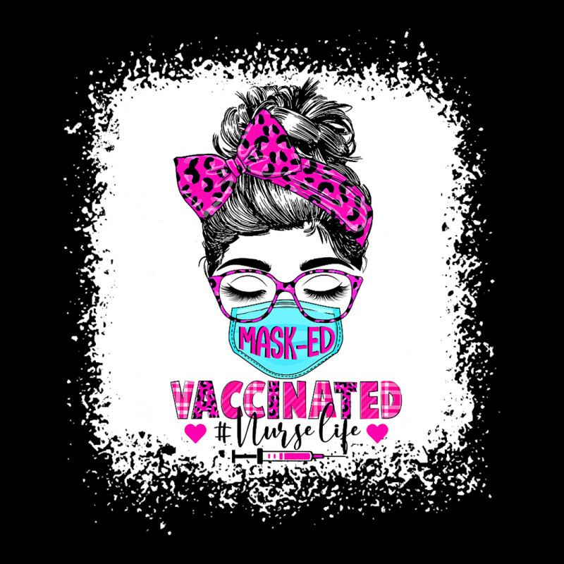 Masked And Vaccinated Nurse Life Messy Bun Registered Nurse T Shirt Baby Tee | Artistshot