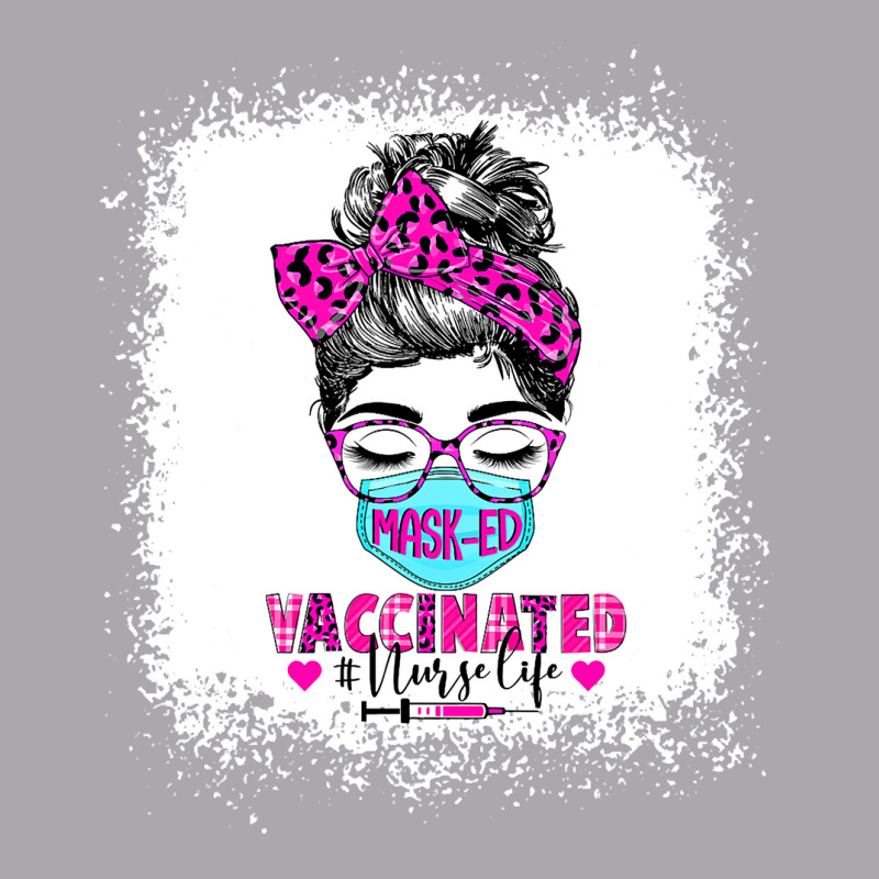 Masked And Vaccinated Nurse Life Messy Bun Registered Nurse T Shirt Youth 3/4 Sleeve | Artistshot