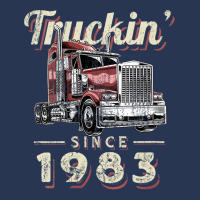 Womens Truckin Since 1983 Trucker Big Rig Driver 39th Birthday V Neck Ladies Denim Jacket | Artistshot