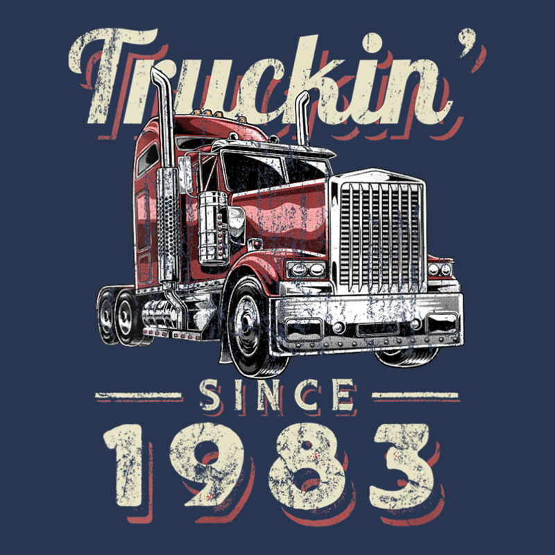 Womens Truckin Since 1983 Trucker Big Rig Driver 39th Birthday V Neck Ladies Denim Jacket by saldeenshakir | Artistshot