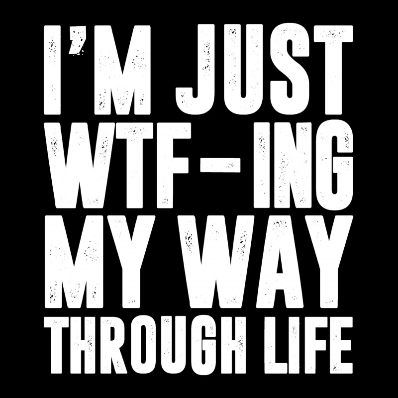 I'm Just Wtf-ing My Way Through Life - Black And White Design Cropped Hoodie by Jetstar99 | Artistshot