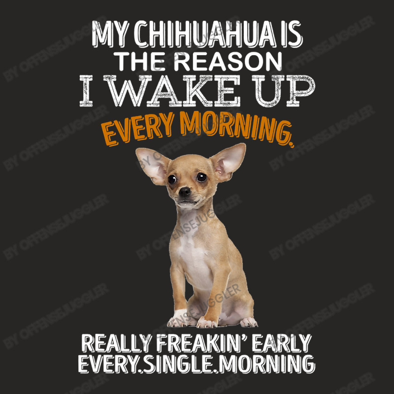 Chihuahua Dog Is The Reason I Wake Up Every Morning 205 Chihuahuas Ladies Fitted T-Shirt by offensejuggler | Artistshot