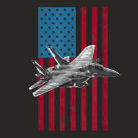 F 15 Strike Eagle 2 Usa American Flag Tee   Military T Shirt Ladies Fitted T-shirt | Artistshot