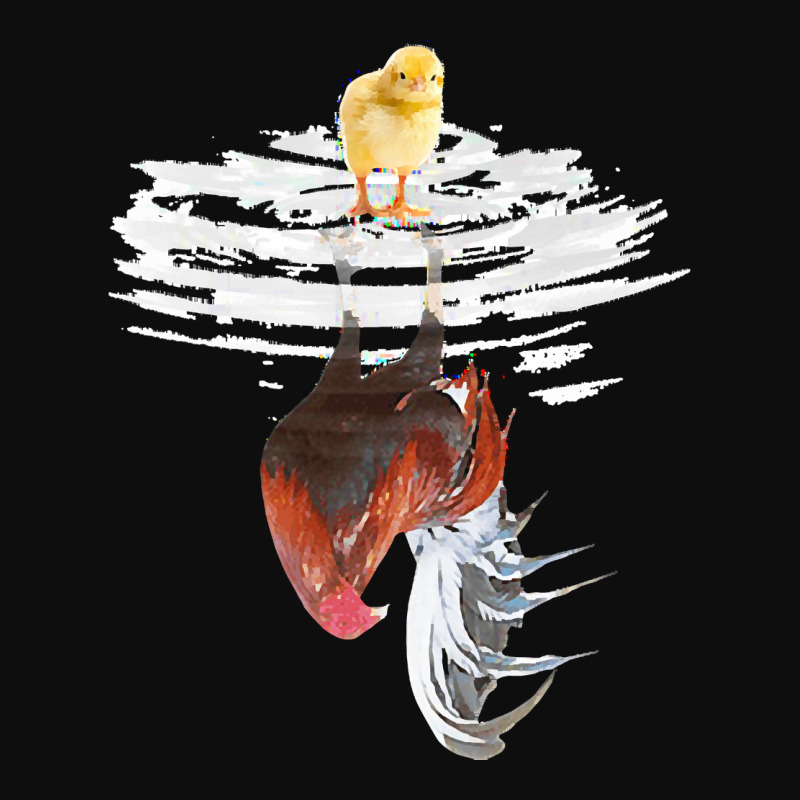 Chick And Rooster Water Reflection T  Shirt Chick And Rooster Water Re Crop Top by darrengorczany780 | Artistshot