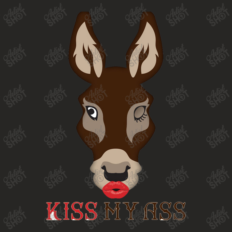 Kiss My Ass Ladies Fitted T-Shirt by GindhiArt | Artistshot