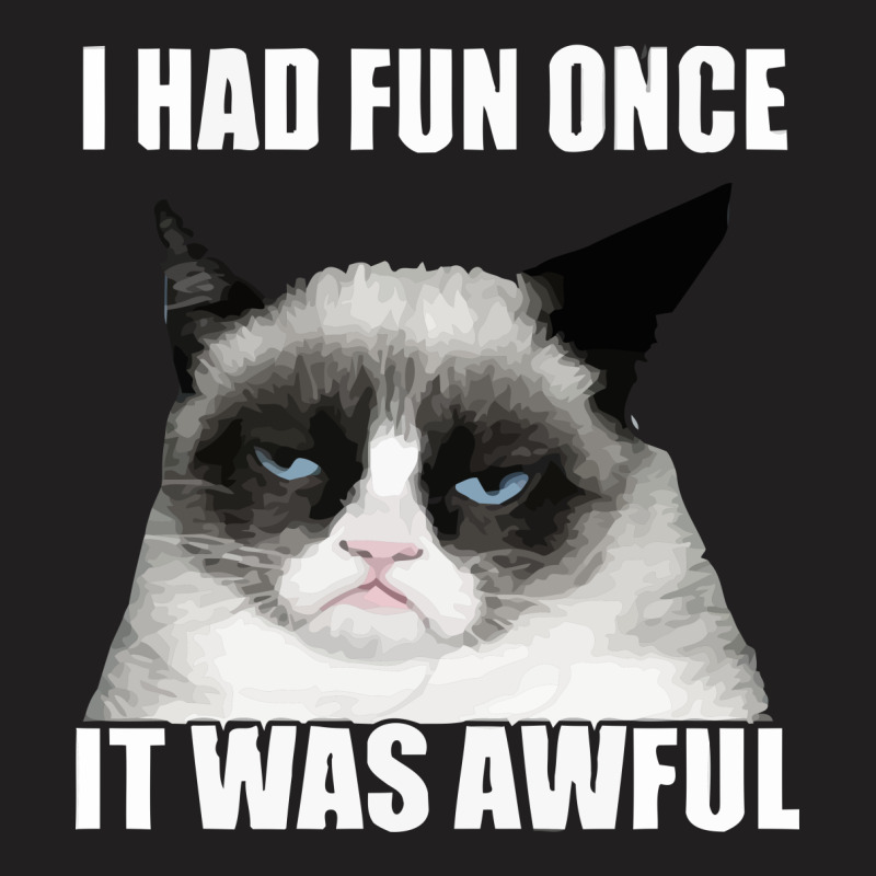 Custom Grumpy Cat I Had Fun Once It Was Awful T-Shirt By Mdk Art - Artistshot