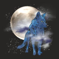 Howling Predator Animal Lover Forest Full Moon Wolf T Shirt Ladies Fitted T-shirt | Artistshot