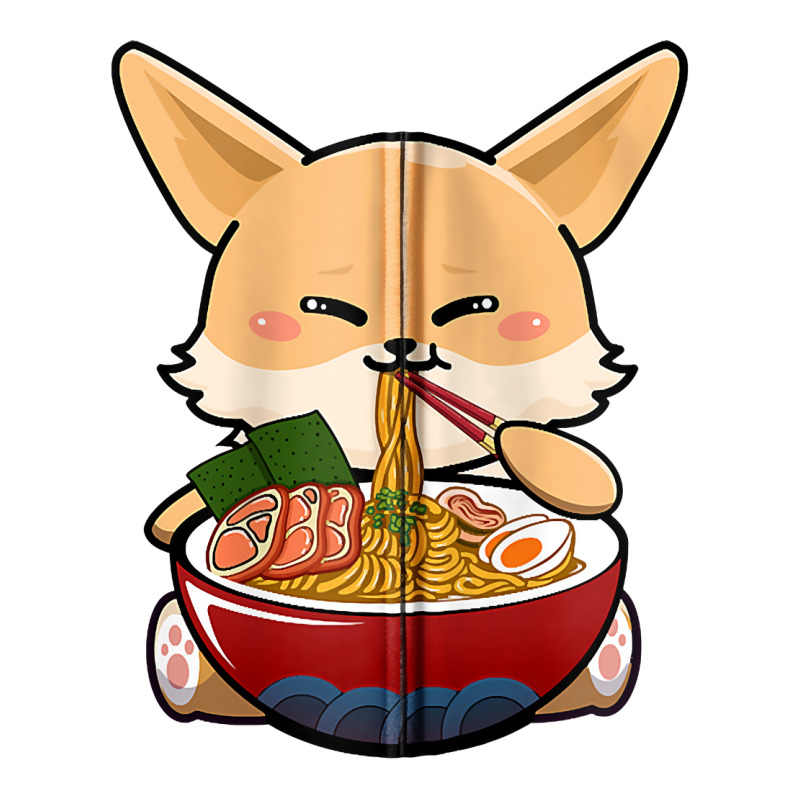 Fennec Cute Fox Eating Ramen Noodle Kawaii Udon Anime Lover Zip Hoodie V-Neck Tee by Smykowskicalob1991 | Artistshot