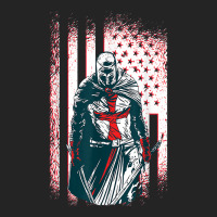 Jesus Crusader Warrior, Vintage American Flag Knight Templar T Shirt 3/4 Sleeve Shirt | Artistshot