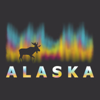 Alaska Reindeer Design With Polar Lights And Moose Pullover Hoodie Vintage Hoodie | Artistshot