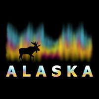 Alaska Reindeer Design With Polar Lights And Moose Pullover Hoodie Baby Bibs | Artistshot