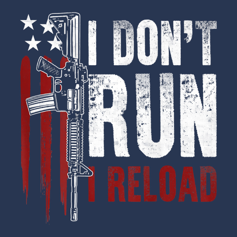 Gun American Flag I Don't Run I Reload I Dont Run (on Back) T Shirt Ladies Denim Jacket by Smykowskicalob1991 | Artistshot