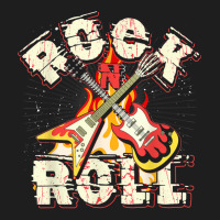 Music Guitar Flames Rock'n'roll Skeleton Musical Instrument T Shirt Classic T-shirt | Artistshot