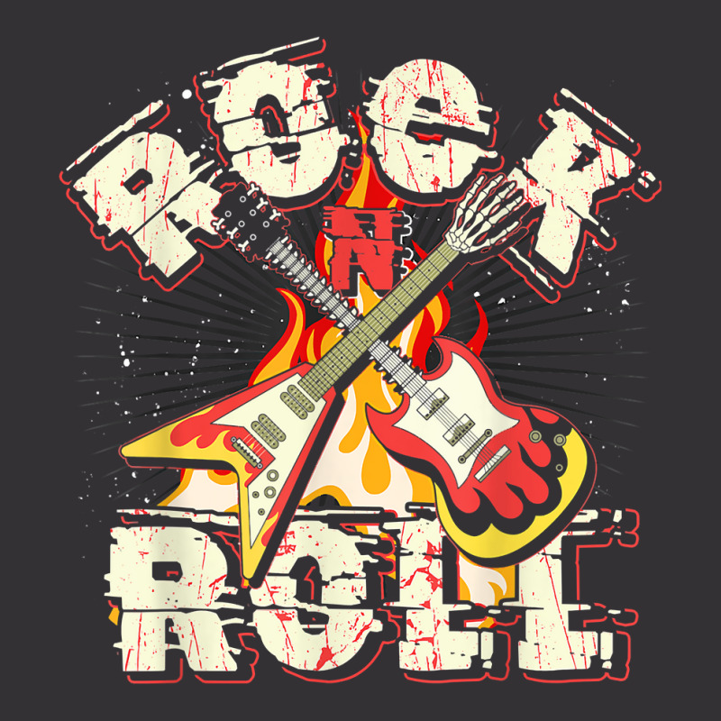 Music Guitar Flames Rock'n'roll Skeleton Musical Instrument T Shirt Vintage Short by naythendeters2000 | Artistshot