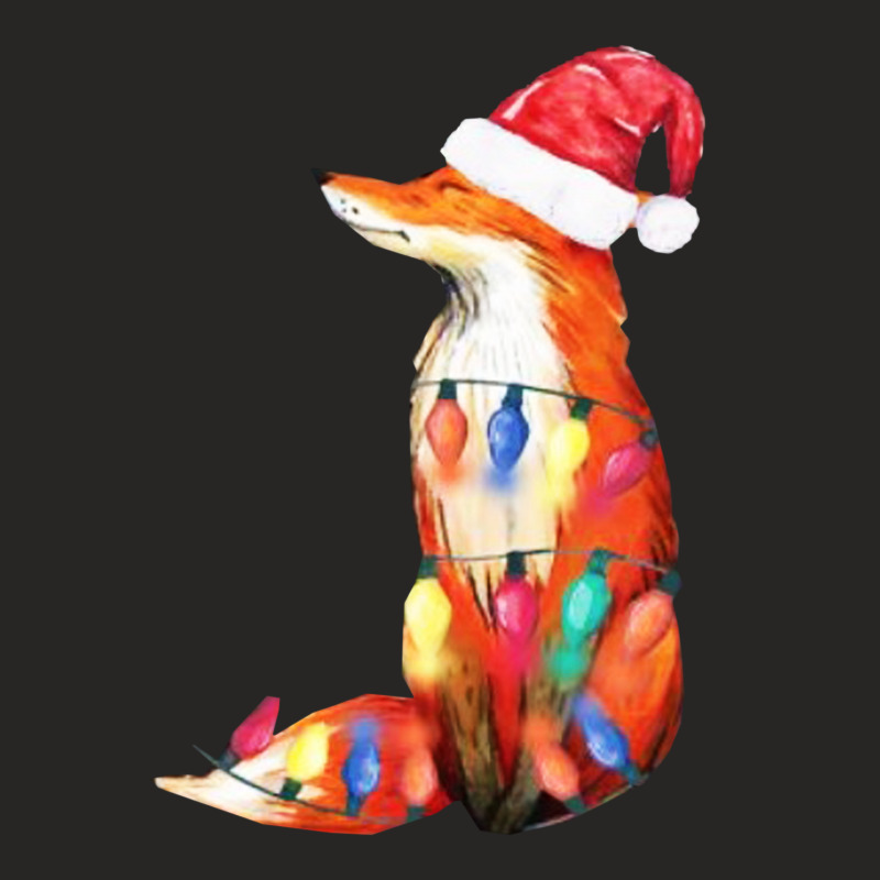 Fox Santa Hat Christmas Ladies Fitted T-Shirt by rastyrocl | Artistshot