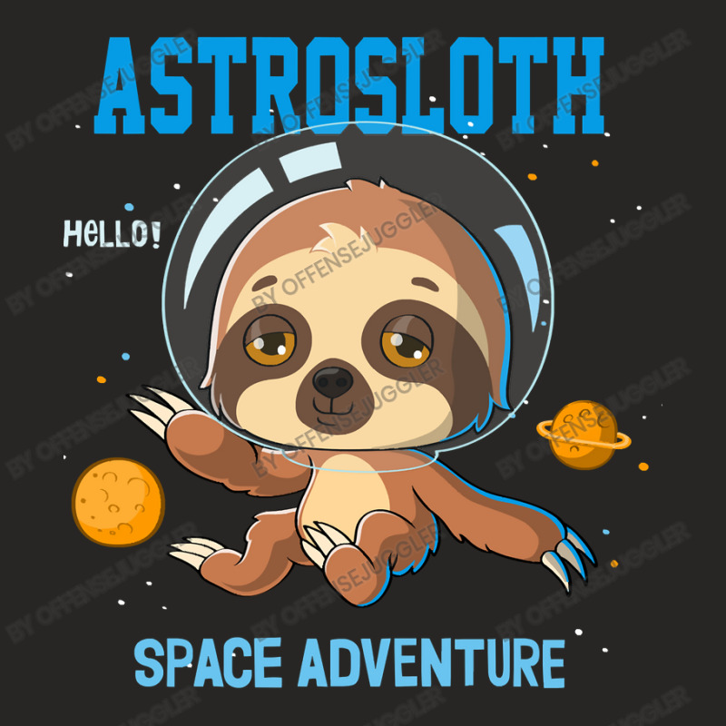 Bear Sloth Astronaut Space Adventure Cartoon Hand Drawing 278 Polar Pa Ladies Fitted T-Shirt by offensejuggler | Artistshot