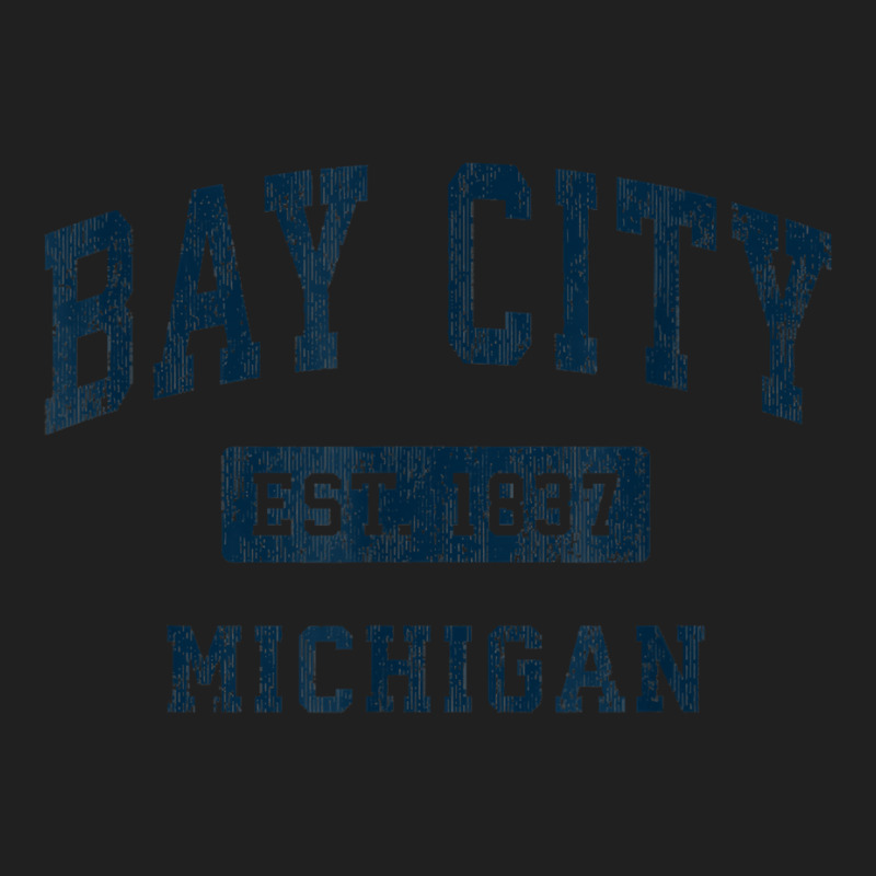 Bay City Michigan Mi Vintage Sports Design Navy Print T Shirt Ladies Polo Shirt by saldeenshakir | Artistshot