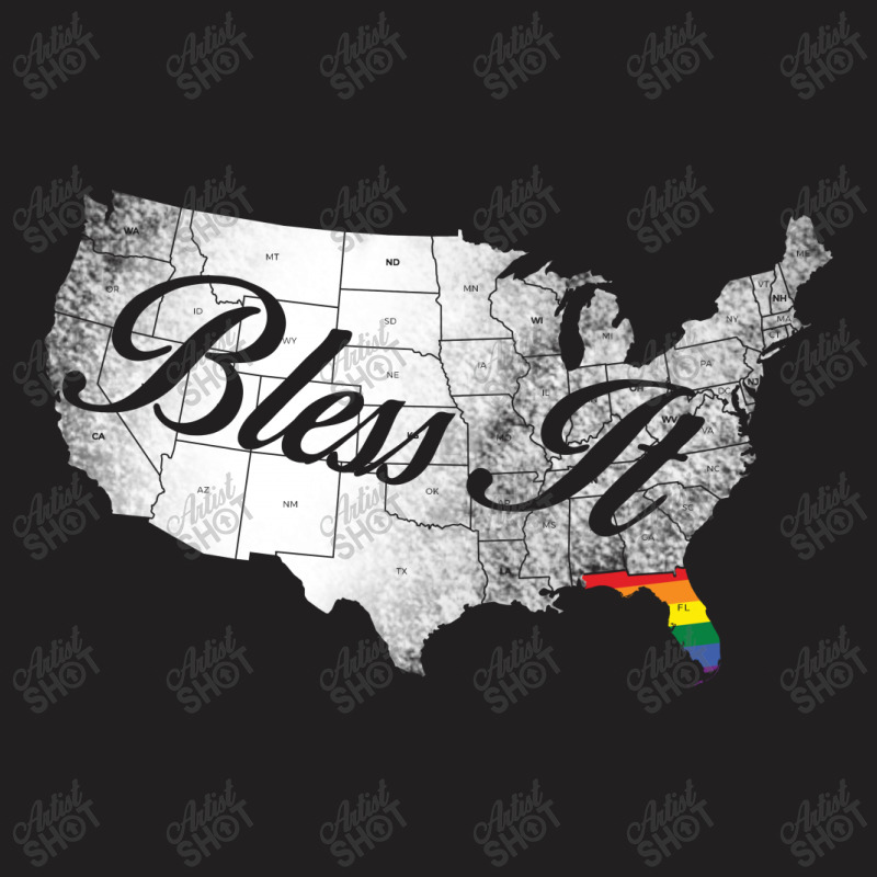 Bless It Usa Map 4th Of Jully Orlando Strong Pride T-shirt | Artistshot