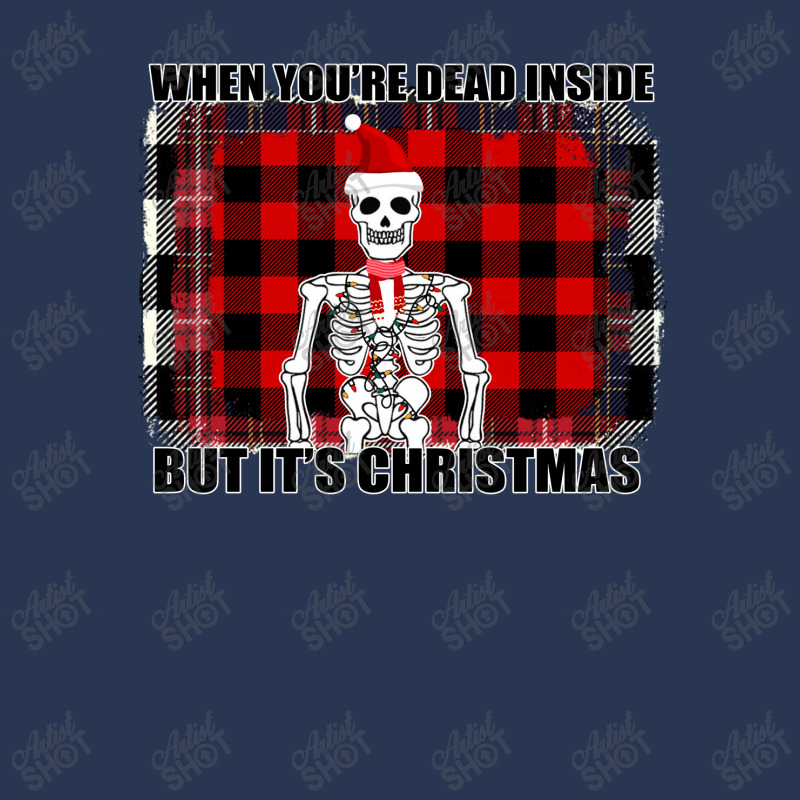 When You Re Dead Inside But It Christmas Skeleton Men Denim Jacket | Artistshot