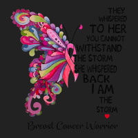 Womens Pink Butterfly I Am The Storm Breast Cancer Warrior T Shirt Backpack | Artistshot