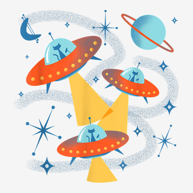 Atomic Age Space Cadets Cats In Retro Flying Saucer Ufos T Shirt 15 Oz