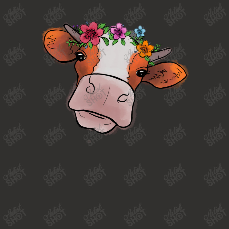 Cow With Flowers Champion Hoodie | Artistshot