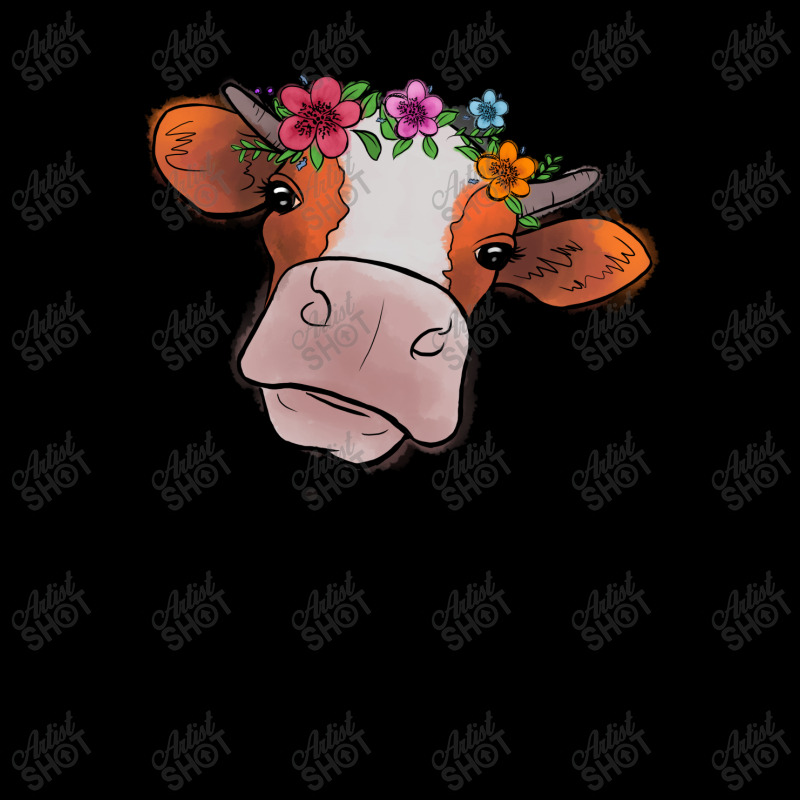 Cow With Flowers Fleece Short | Artistshot