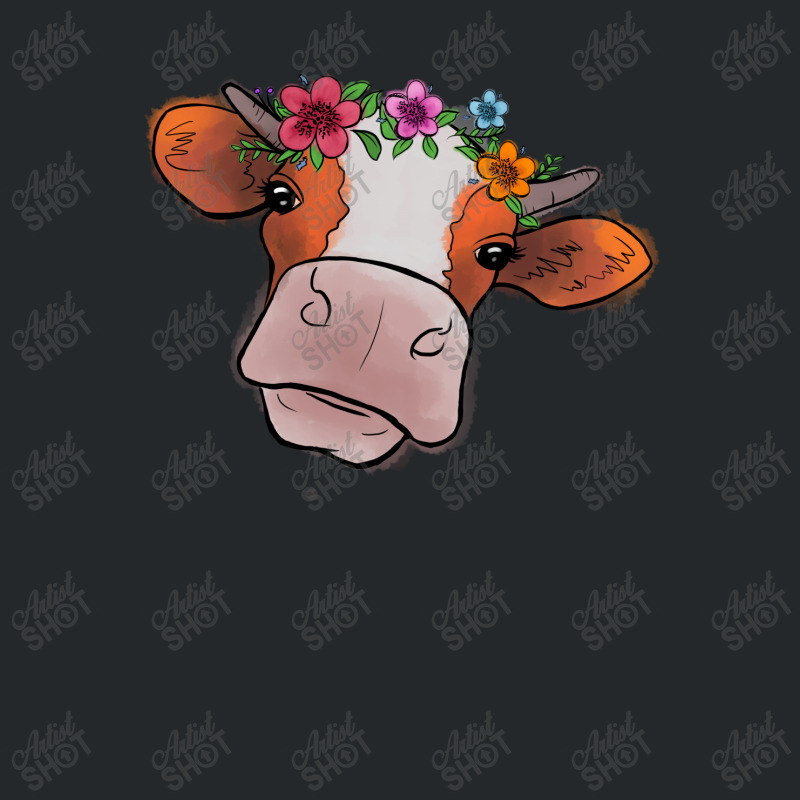 Cow With Flowers Crewneck Sweatshirt | Artistshot