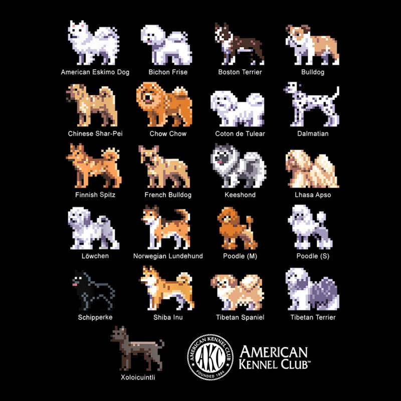 American Kennel Club Pixel Pups   Non Sporting T Shirt V-neck Tee | Artistshot