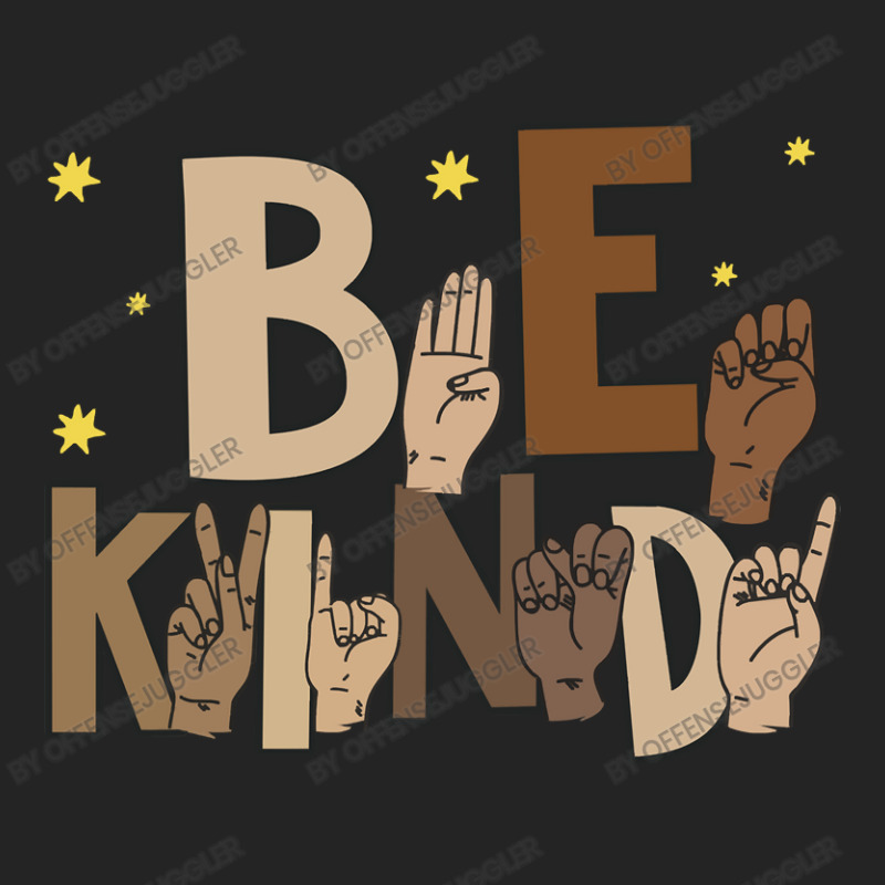 American Sign Language Asl Be Kind Hand Sign Language Asl 3/4 Sleeve Shirt by offensejuggler | Artistshot