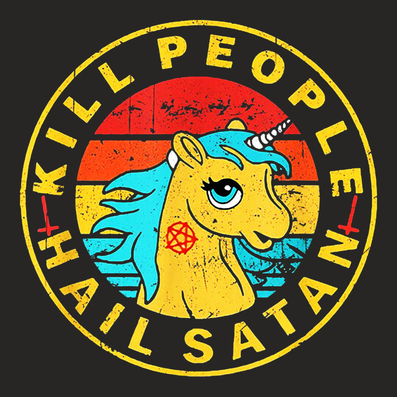 Kill People Hail Satan Vintage Retro Ladies Fitted T-Shirt by Romeo and Juliet | Artistshot