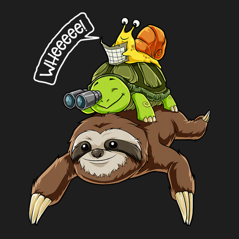 Sloth Turtle Snail T Shirt Piggyback Running Riding Team Tee Classic T-shirt by KretschmerBridge | Artistshot