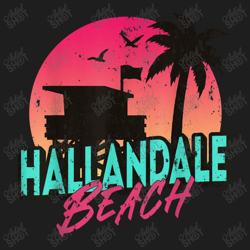 Vintage Hallandale Beach Florida Palm Trees Fl Distressed Classic T-shirt by zuzumanin | Artistshot