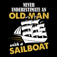 Never Underestimate An Old Man With A Sailboat V-neck Tee | Artistshot