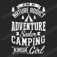 Camp Camping Girl Gifts Camper Tee Happy Camper Girls Nature Addict Ad Ladies Fitted T-shirt | Artistshot