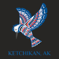 Ketchikan Alaska Kingfisher Native American Indian Bird Art T Shirt Ladies Fitted T-shirt | Artistshot