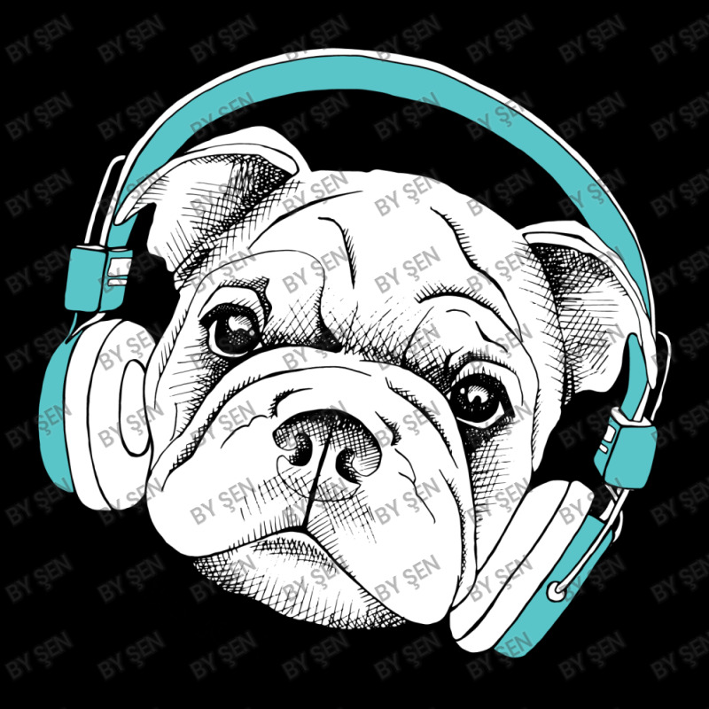 Cute Dog Listening To Music With Headphones Cropped Hoodie by ŞEN | Artistshot