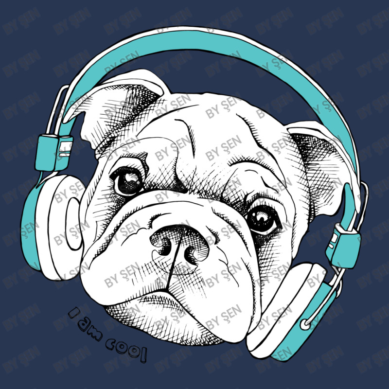 Cute Dog Listening To Music With Headphones Ladies Denim Jacket by ŞEN | Artistshot