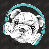 Cute Dog Listening To Music With Headphones Ladies Fitted T-shirt | Artistshot