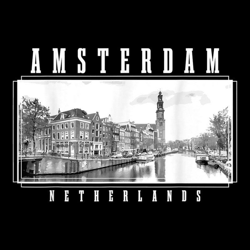 Amsterdam Vintage Netherlands Black & White Amsterdam T Shirt Maternity Scoop Neck T-shirt by KretschmerBridge | Artistshot