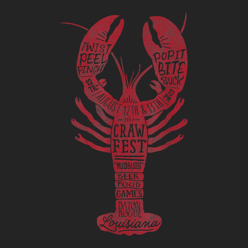 Craw Fest Red Crawdad Ad Destination Vintage Graphic T Shirt 3/4 Sleeve Shirt | Artistshot